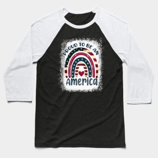 Merica Rock Sign 4th of July Vintage American Flag Retro USA Baseball T-Shirt